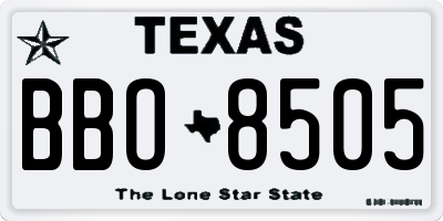 TX license plate BBO8505