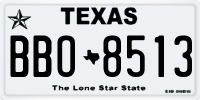 TX license plate BBO8513