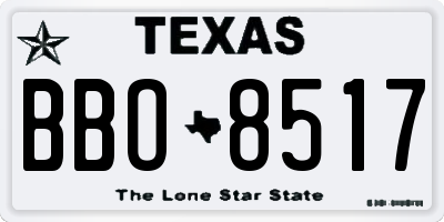 TX license plate BBO8517
