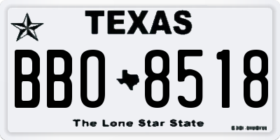 TX license plate BBO8518