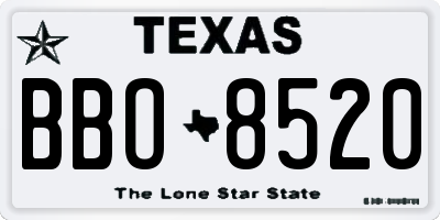 TX license plate BBO8520