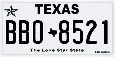 TX license plate BBO8521