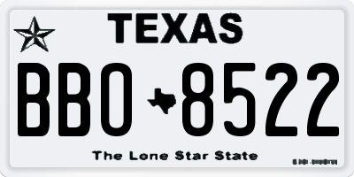 TX license plate BBO8522