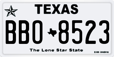 TX license plate BBO8523