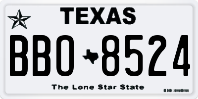 TX license plate BBO8524