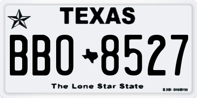 TX license plate BBO8527