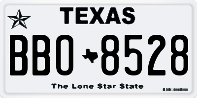 TX license plate BBO8528