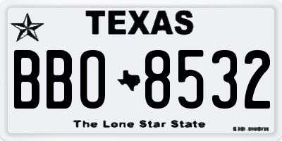 TX license plate BBO8532