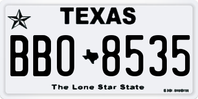 TX license plate BBO8535