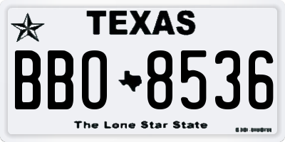 TX license plate BBO8536