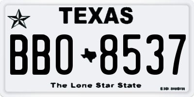 TX license plate BBO8537