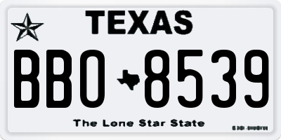 TX license plate BBO8539