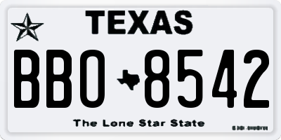 TX license plate BBO8542