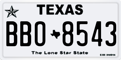 TX license plate BBO8543