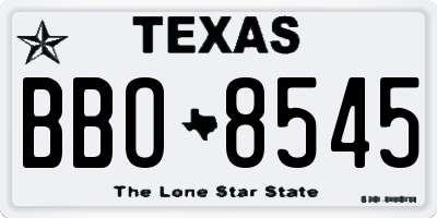TX license plate BBO8545