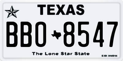 TX license plate BBO8547