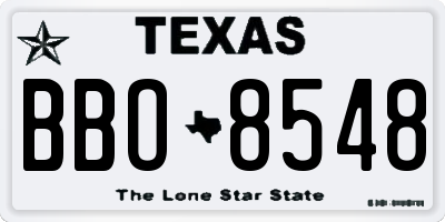 TX license plate BBO8548