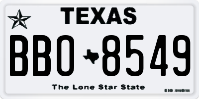 TX license plate BBO8549