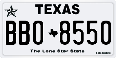 TX license plate BBO8550