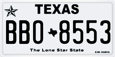 TX license plate BBO8553