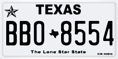 TX license plate BBO8554