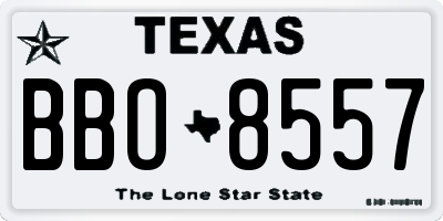 TX license plate BBO8557