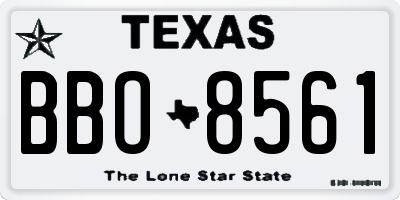 TX license plate BBO8561
