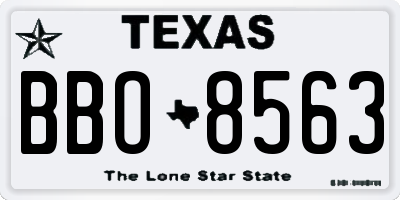 TX license plate BBO8563