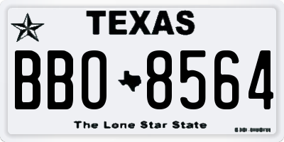 TX license plate BBO8564