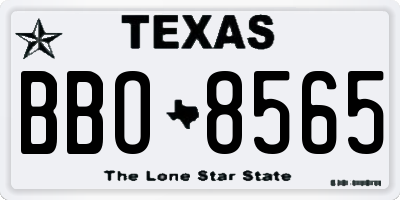 TX license plate BBO8565