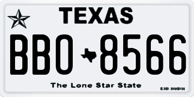 TX license plate BBO8566