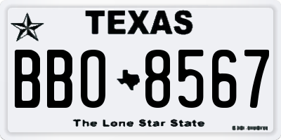 TX license plate BBO8567