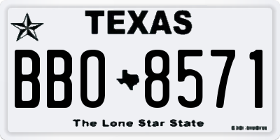 TX license plate BBO8571