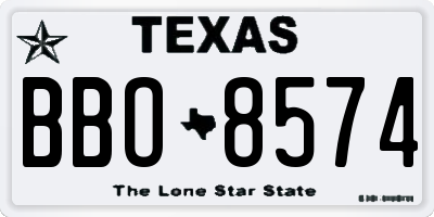 TX license plate BBO8574