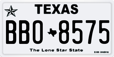 TX license plate BBO8575