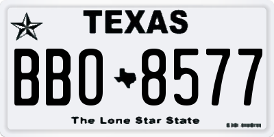 TX license plate BBO8577
