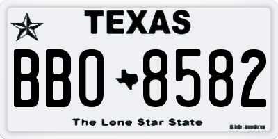 TX license plate BBO8582