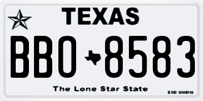 TX license plate BBO8583