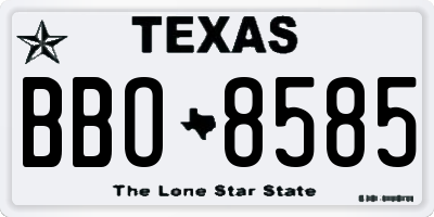 TX license plate BBO8585