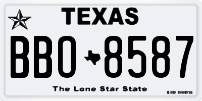 TX license plate BBO8587