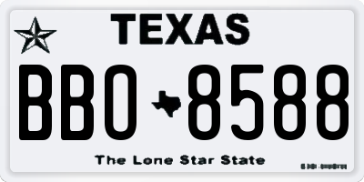 TX license plate BBO8588