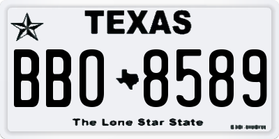 TX license plate BBO8589