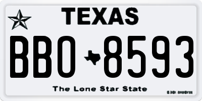 TX license plate BBO8593