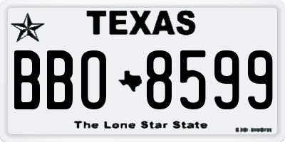 TX license plate BBO8599