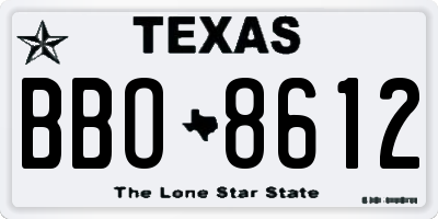 TX license plate BBO8612