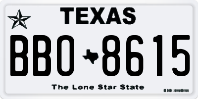 TX license plate BBO8615
