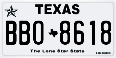 TX license plate BBO8618