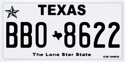 TX license plate BBO8622