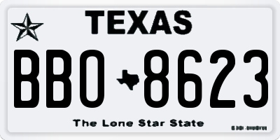 TX license plate BBO8623