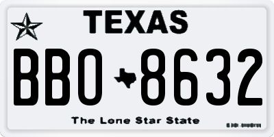 TX license plate BBO8632